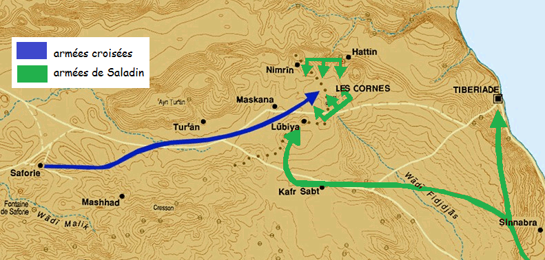 bataille de hattin carte