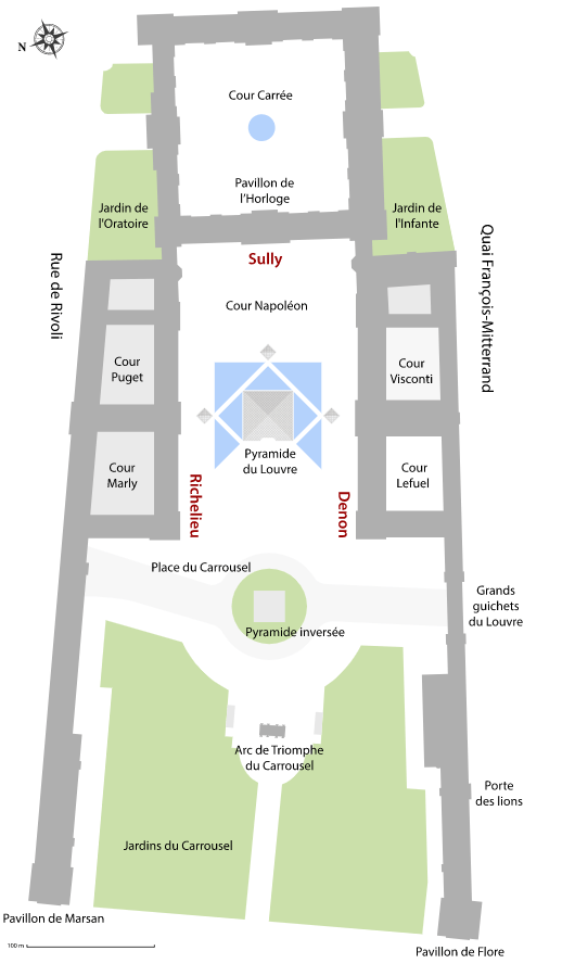 pyramide du louvre plan vu du ciel