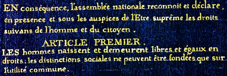 déclaration des droits de l'homme et du citoyen être suprême