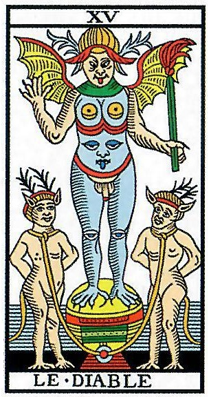 Le diable tarot de Marseille Camoin