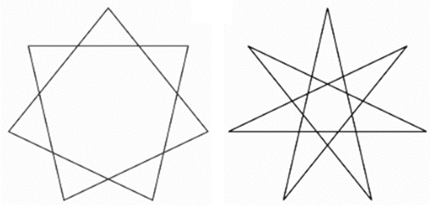 étoile à 7 branches heptagramme