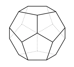 Dodécaèdre, solide formé de 12 pentagones