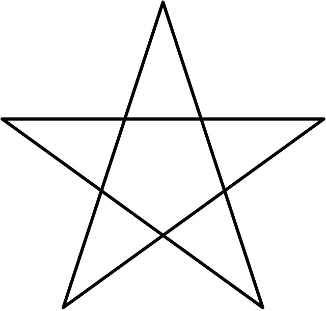 pentagramme régulier triangle d'or