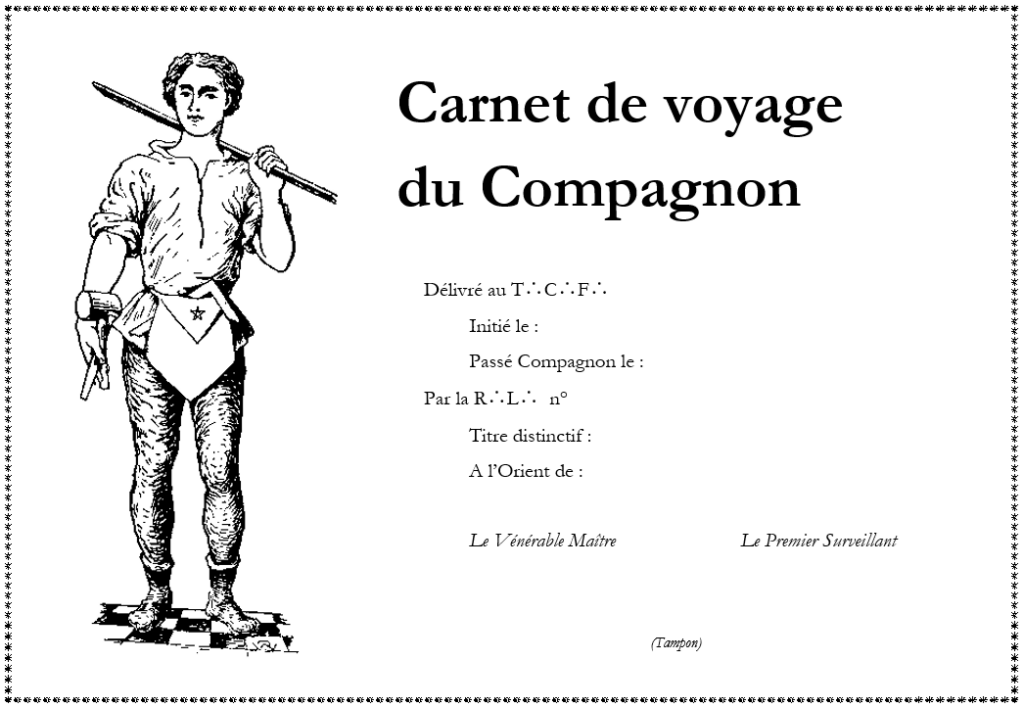 carnet de voyage du compagnon modèle