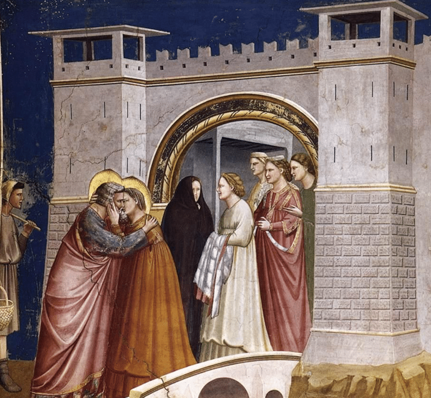 Rencontre de saint Joachim et sainte Anne à la Porte dorée, fresque de Giotto à la chapelle des Scrovegni de Padoue